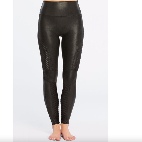 SPANX Faux Leather Moto Leggings in Very Black Medium #20136R Edgy - Picture 9 of 9